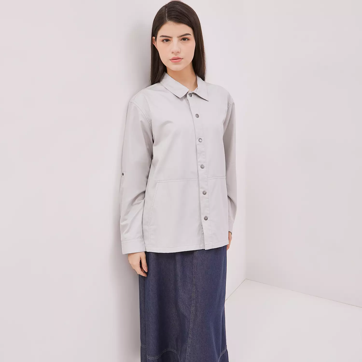 DUST Shirt Jacket Unisex Yuji Light Grey TENCEL™ Comfease (D.6203-U)