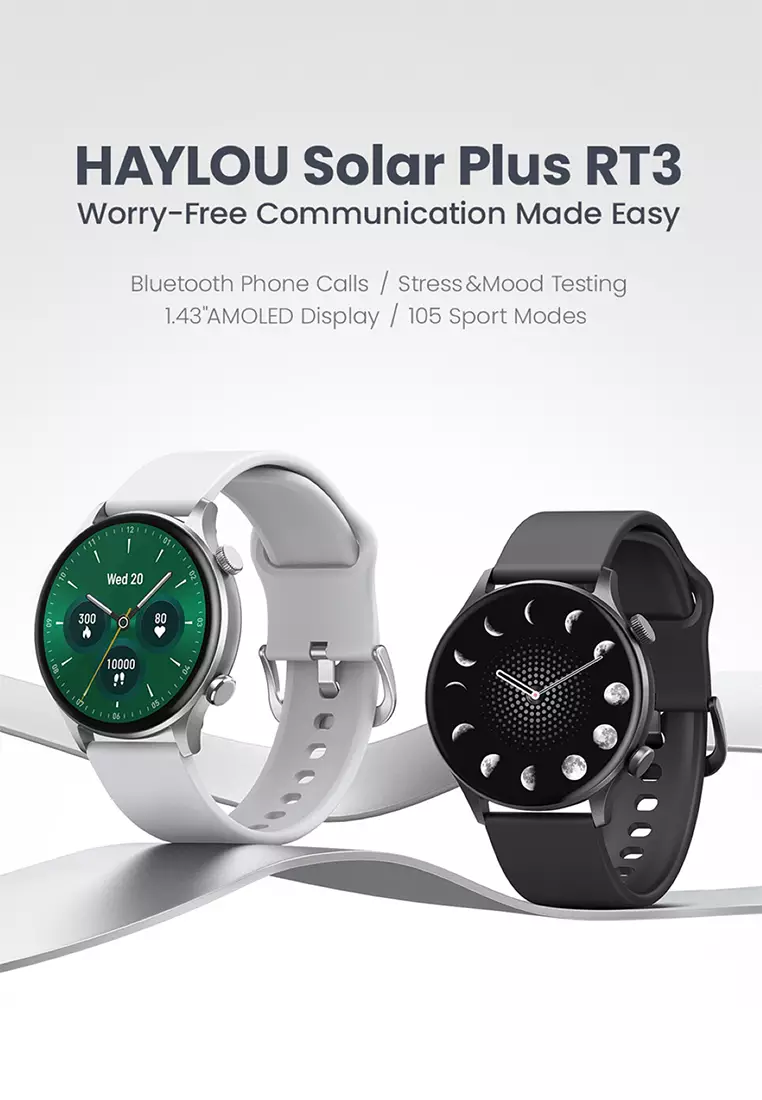 Solar Plus RT3 LS16 (Silver) Smartwatch Fitness Tracker BT Phone Calls 105 Sports 7 Days Battery Life