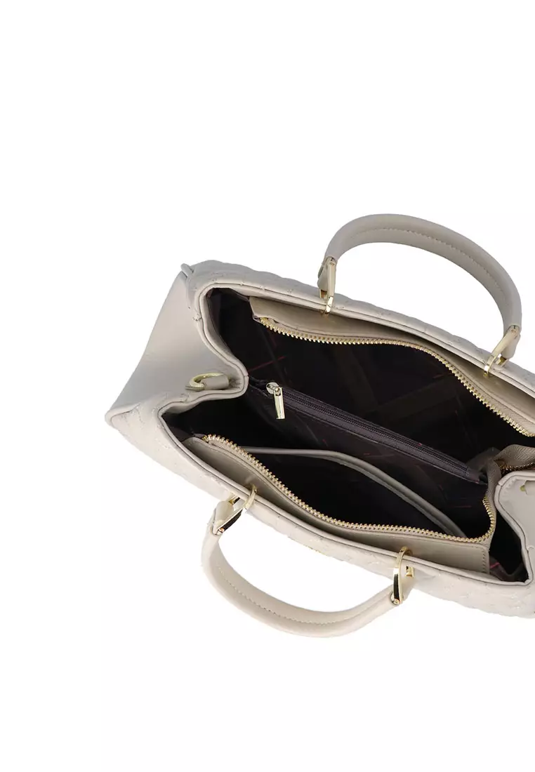 Vega Quilted Top Handle - Nude