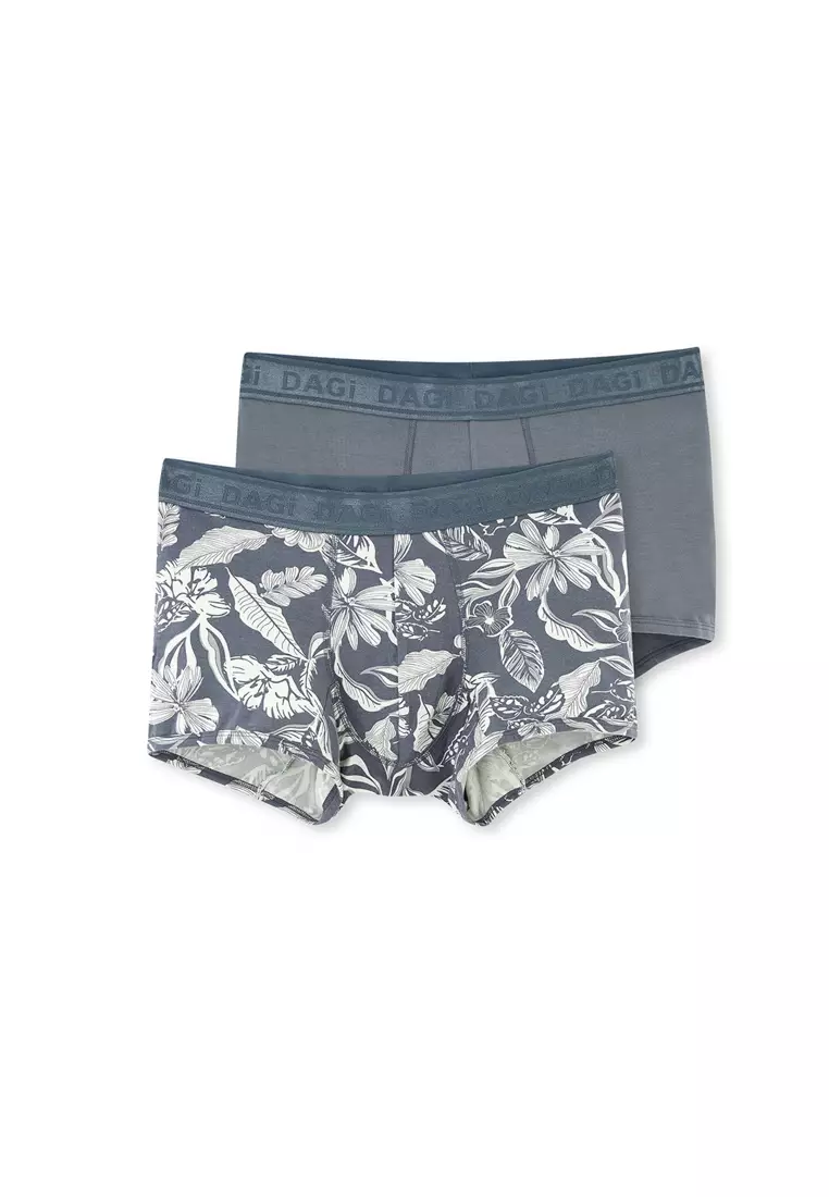 Buy DAGİ 2-Pack Grey Basic Boxer, Floral Printed, Slim Fit, Short Leg ...