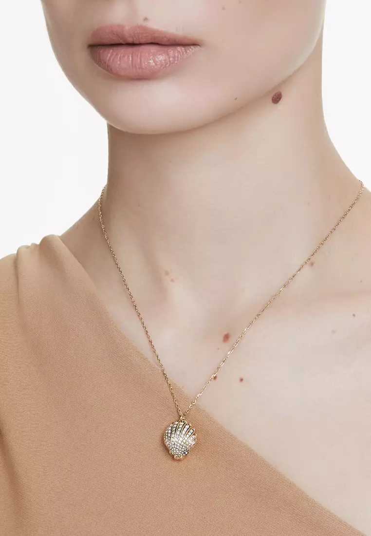 Buy Swarovski Idyllia pendant, Crystal pearl, Shell, White, Gold