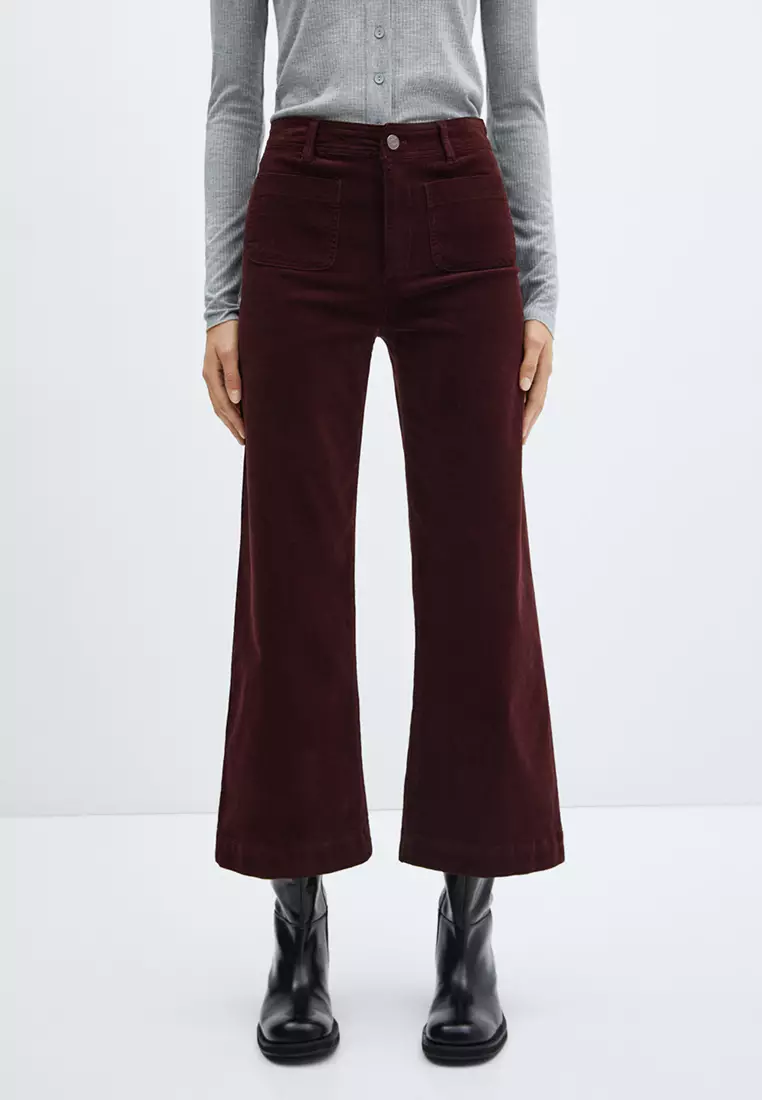 Buttoned culotte top fit trousers