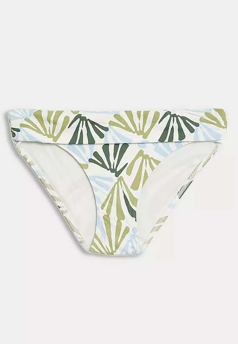 Printed Roll Top Bikini Bottoms