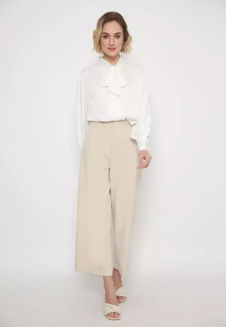 Mannequin Ribbon Silk Sateen Shirt