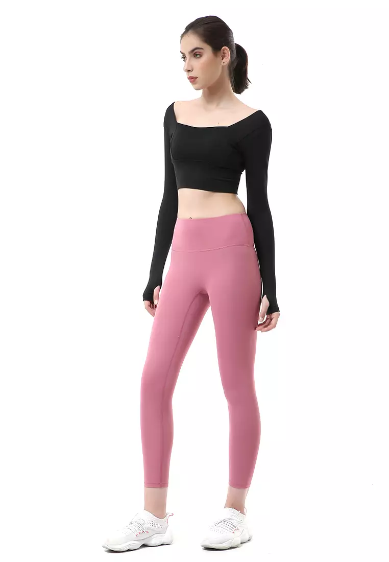 Mikayla One Set Pakaian Olahraga Wanita Atasan & Celana Panjang Kombinasi Warna Material Polyester ORIGINAL - Black Pink