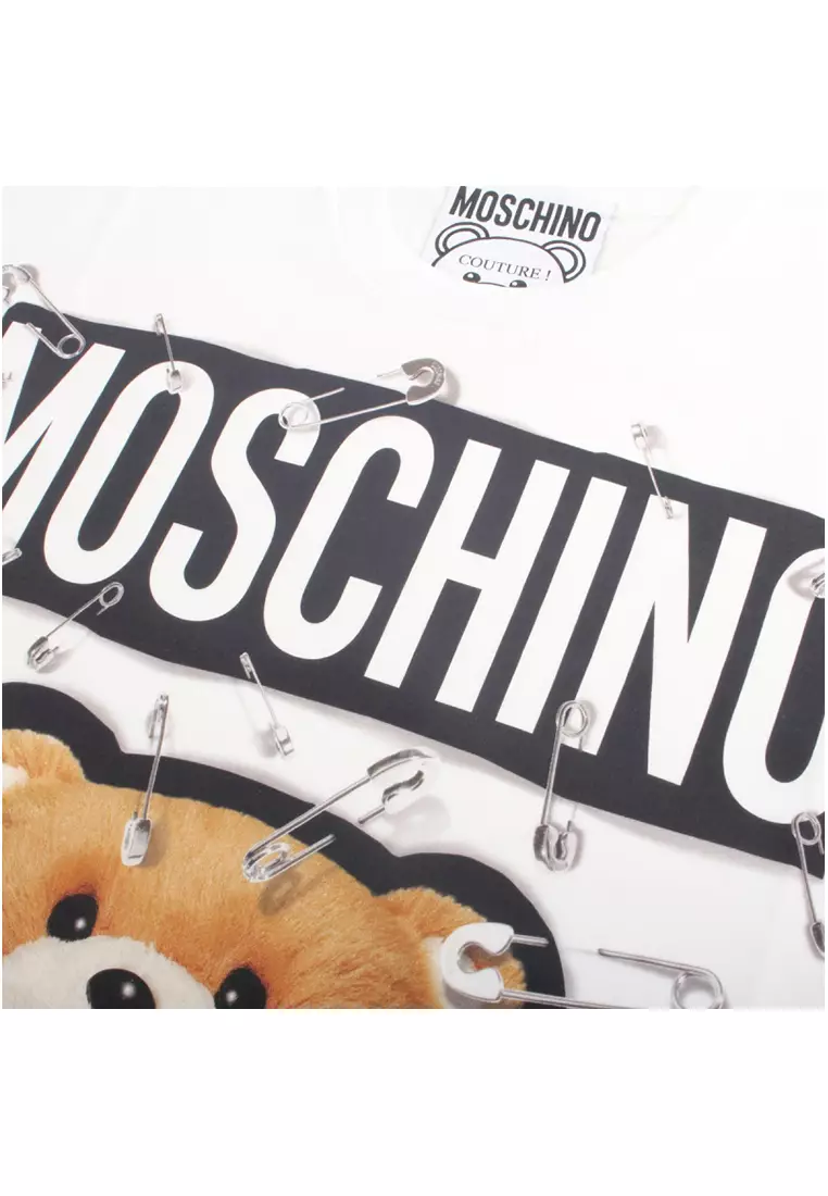 Buy MOSCHINO MOSCHINO 18FW Pin Bear White T-Shirt E A0704 5540 in