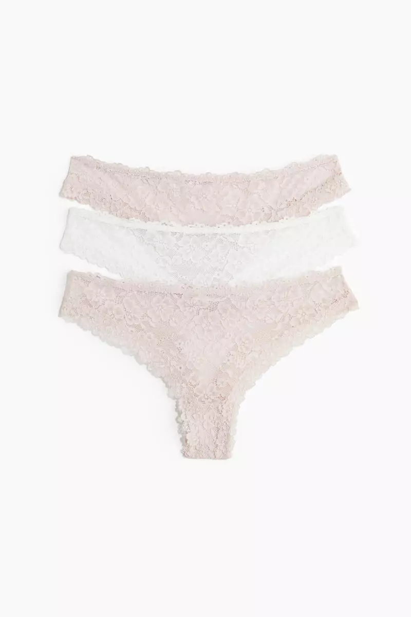 3-pack lace Brazilian briefs