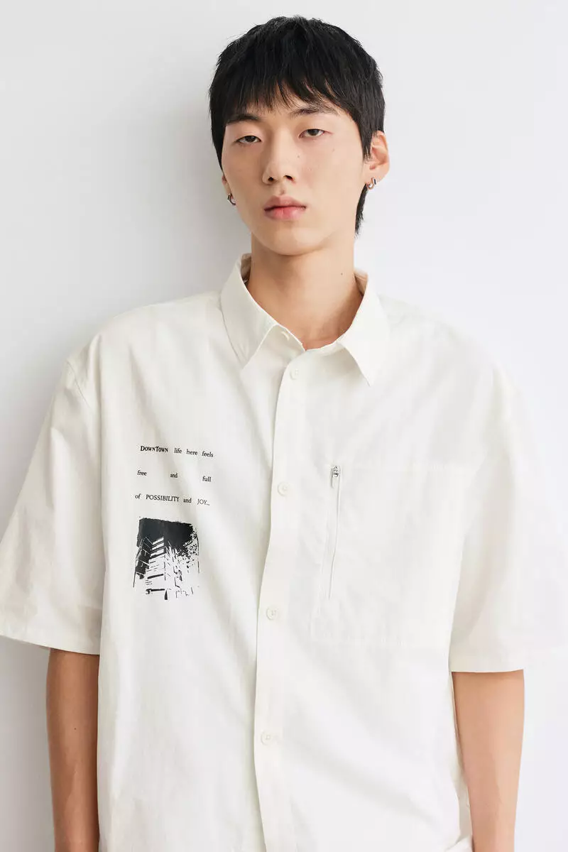 Loose Fit Printed cotton shirt