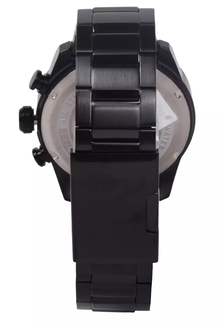 Expedition EXP - Male Analog Watches - Jam Tangan Chronograph Pria - Black Blue - Stainless Steel Bracelet - 6828 MFBUBBU