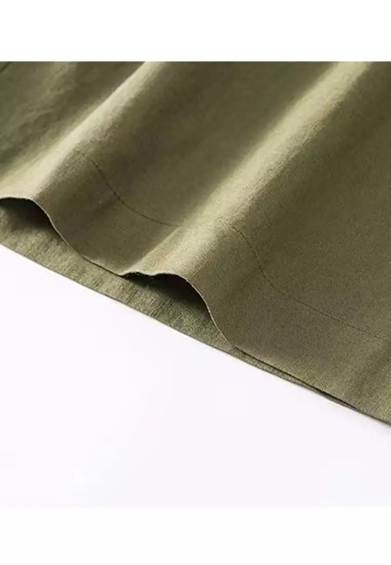 Crimped Cotton-flax Wide-legged Pants RZ-C138