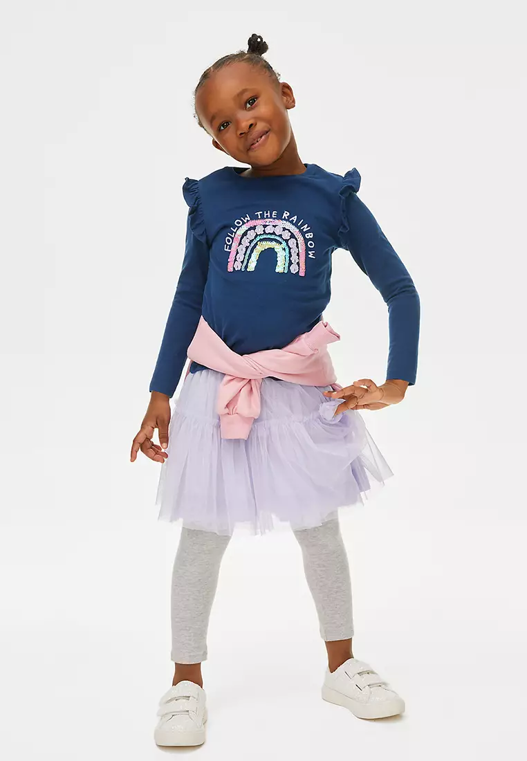 Pure Cotton Rainbow Sequin Top