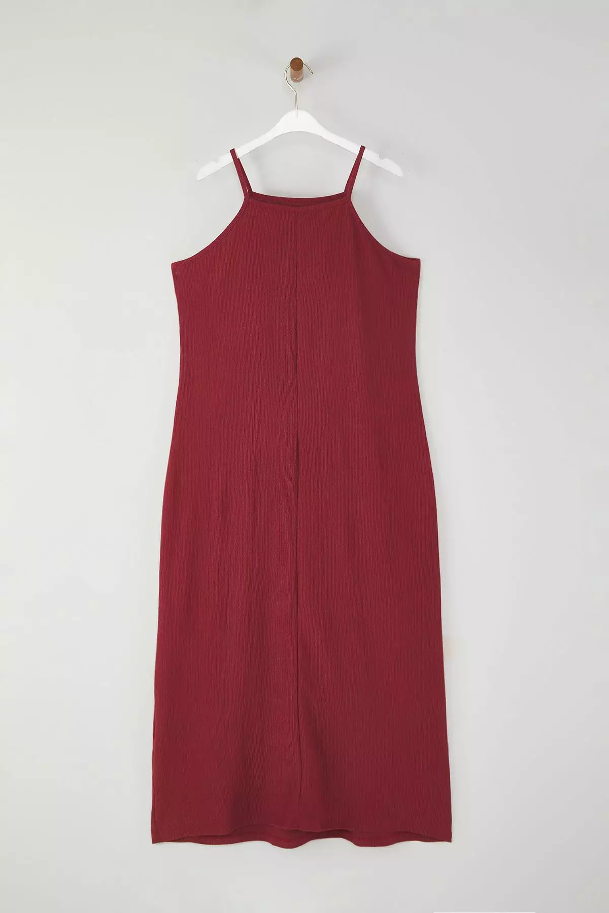 Halter Neck Crepe Textured Maxi Length Knitted Plus Size Dress