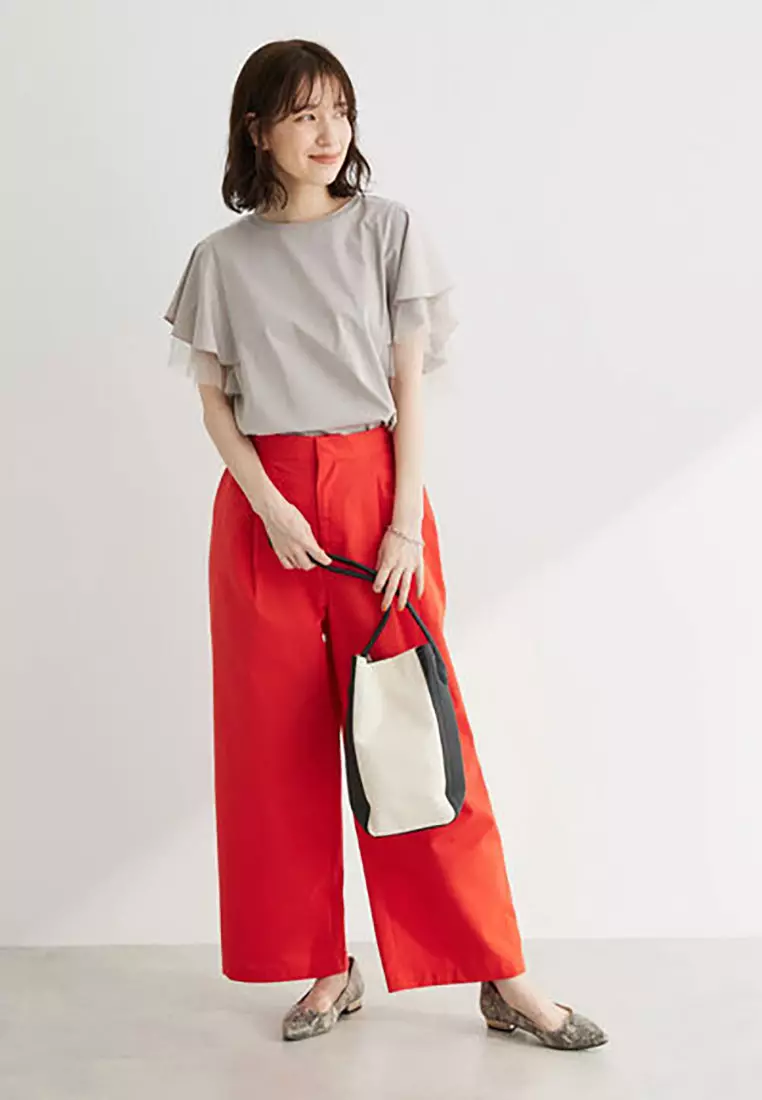 Green Parks - Tsuji Cotton Linen Blend Tuck Pants Red