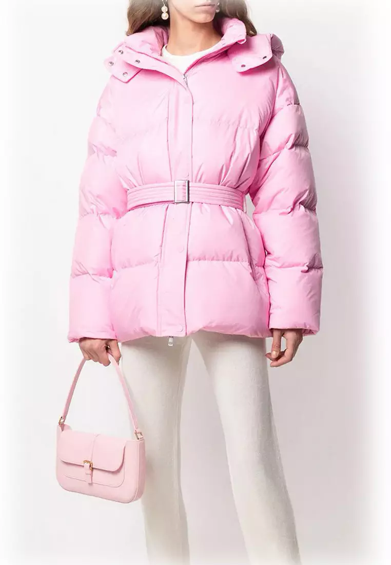Miranda Grained Leather Shoulder Bag in Peony