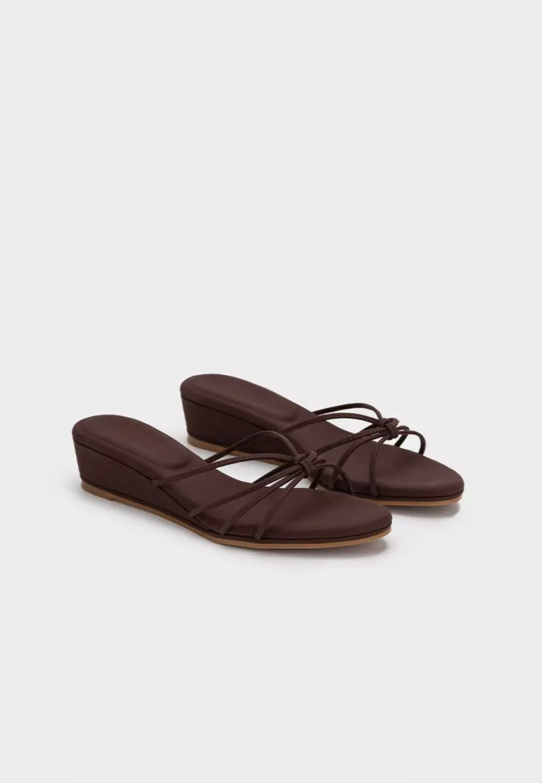 KNOTTED CLOUDFOAM LOW WEDGE HEEL 細帶編織云朵泡沫楔型拖鞋