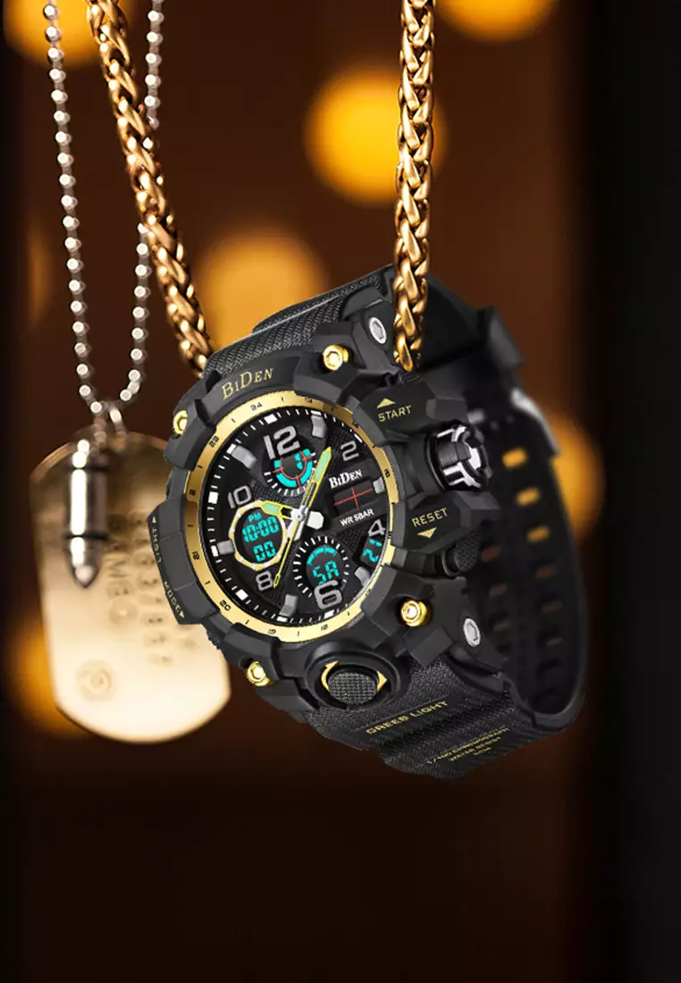 Jam Tangan Pria Militer Olahraga Digital&Analog Tali Silikon 3ATM Anti Air Jam Tangan Cowok