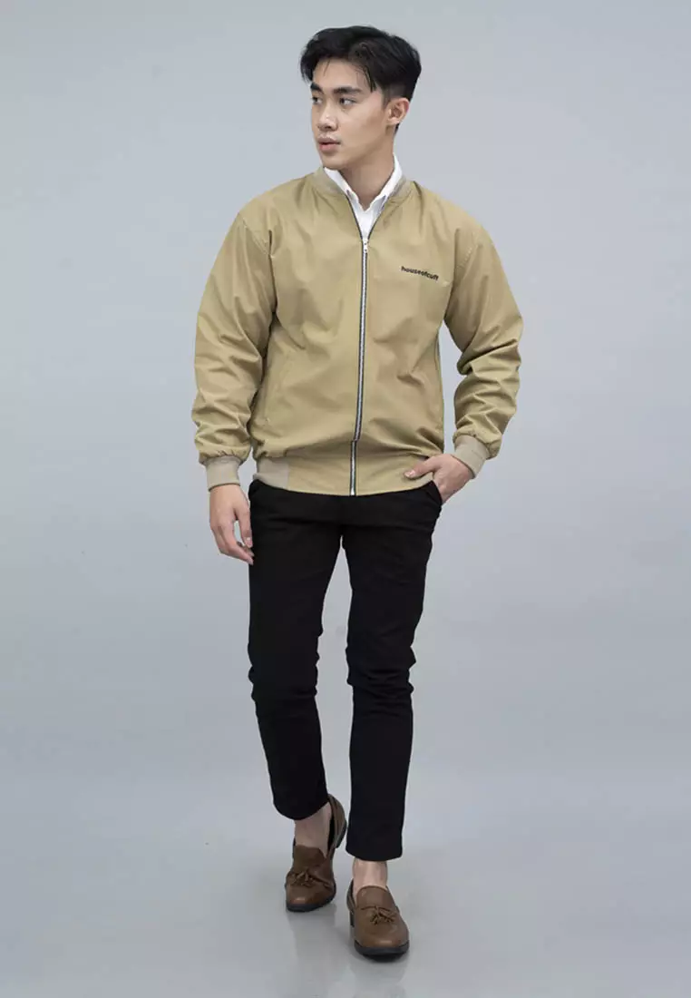 Houseofcuff Jaket Bomber Polos Windbreaker Krem