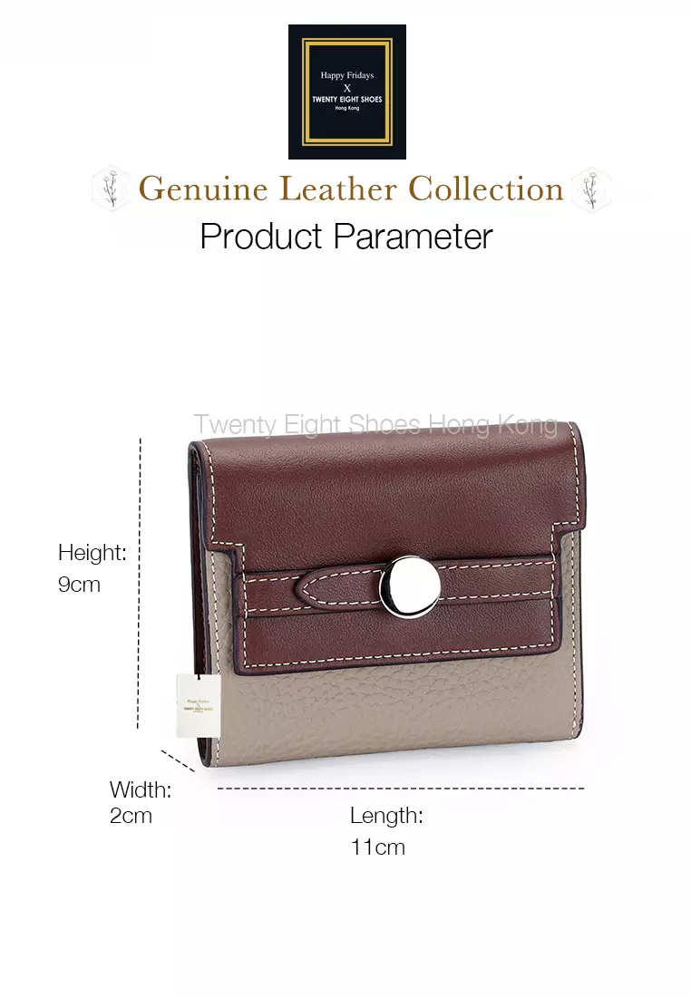 Texture Patching Full Grain Leather Trifold Wallet JW YT-2319