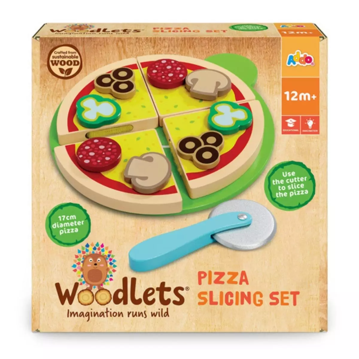 Addo Woodlets Pizza Slicing - Mainan Masak Masakan Kayu Anak