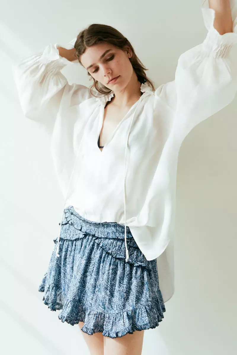 Ruffled cotton skirt