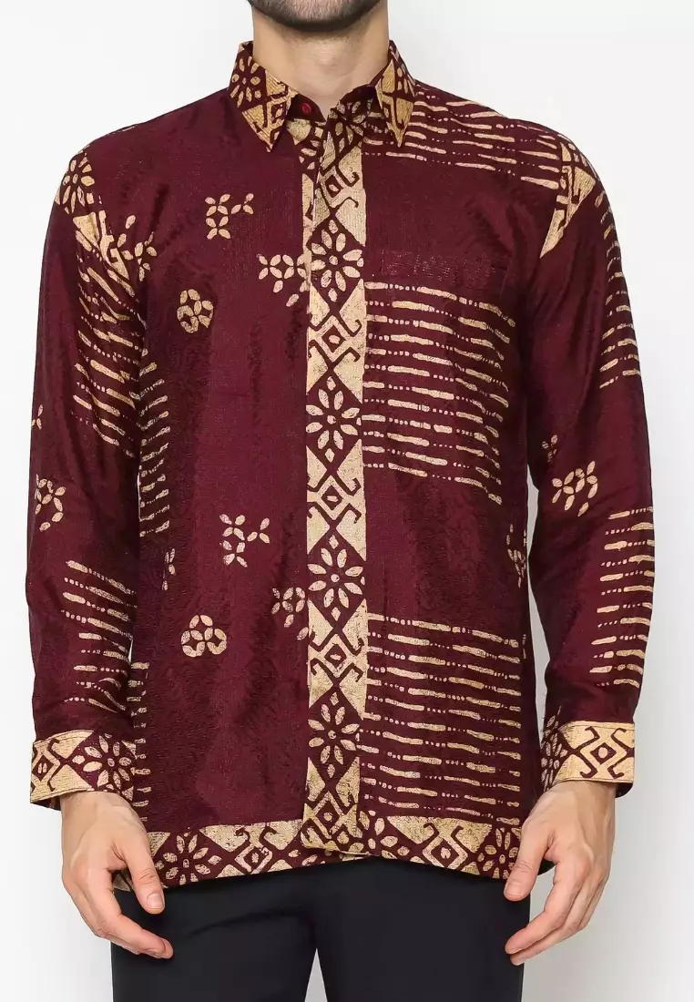Rinjanie Batik  - Imlek Series - Kemeja Batik Red Wine Series - Sarimbit - Dress Batik - Chinese New Year - Limited Edition - KRJI - RW