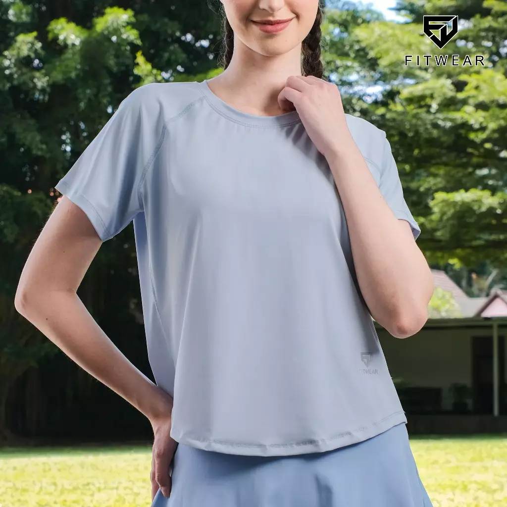 Fitwear Kaos Big Size Olahraga Wanita JULIANA BACKMESH OVERSIZE - LIGHT BLUE