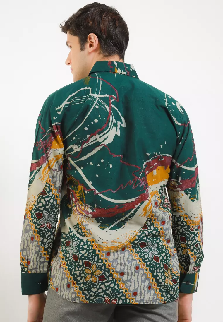 Tyaga Kemeja Batik Premium Pria Casual Modern Lengan Panjang