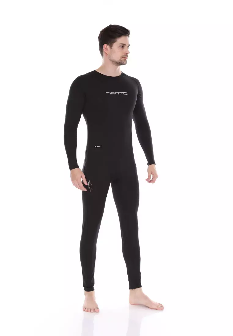 Tiento Wetsuit Swimwear Basic Black Baju Celana Pakaian Renang Snorkeling Surfing Diving