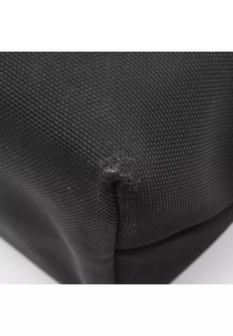 Pre-Loved Gucci sherry line Handbag tote bag canvas leather black green Red