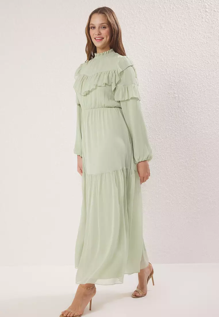 Mint Chiffon Lining Woven Dress Tctss25Eb00108