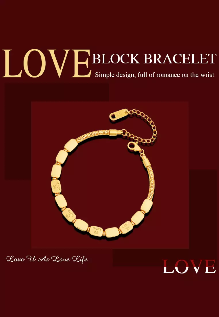 Gelang Wanita Korea Fashion Titanium Love Style Gelang Cewek Original COD Kotak Indah