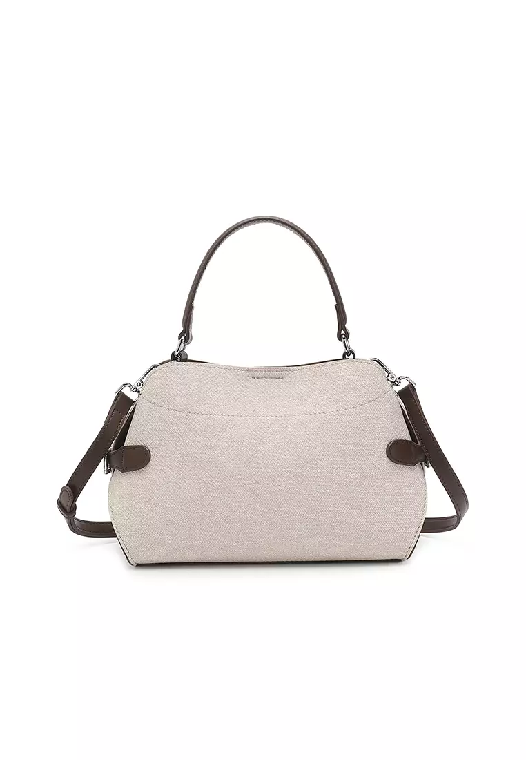 Women's Top Handle Bag / Sling Bag / Crossbody Bag / Shoulder Bag (手拿袋 / 斜孭袋 / 單肩包) - 米黃色 / 棕色