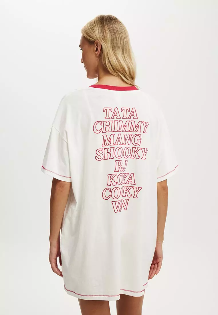 90年代圖案T恤睡裙