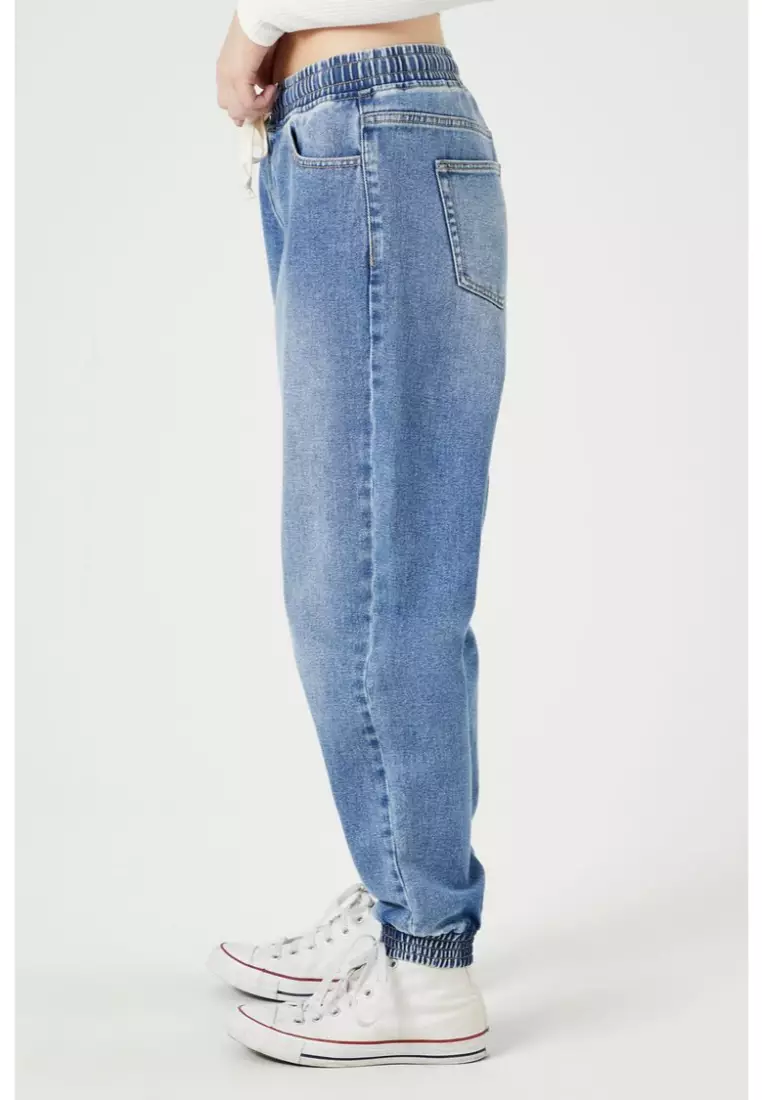 Buy FOREVER 21 Drawstring Denim Joggers 2024 Online ZALORA