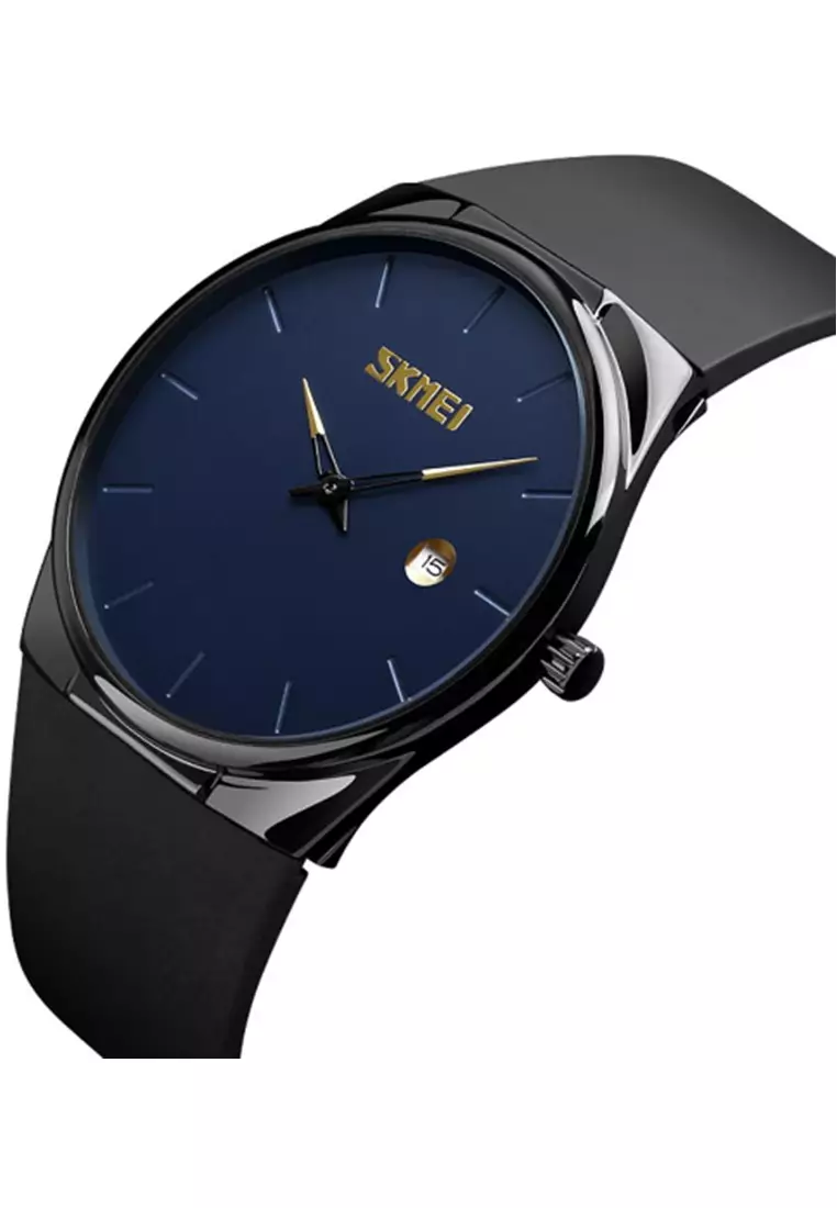 Jam Tangan Analog Pria Waterproof Elegant Design Strap Tali Kulit Leather BZ08 ORIGINAL