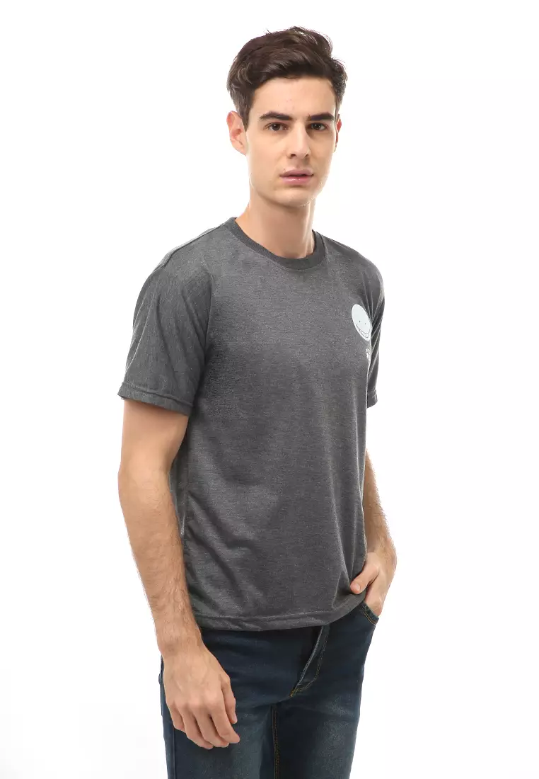 Jack T-Shirt Atasan Kasual Kaos Pria Lengan Pendek SImple Design Material Cotton ORIGINAL - Dark Grey