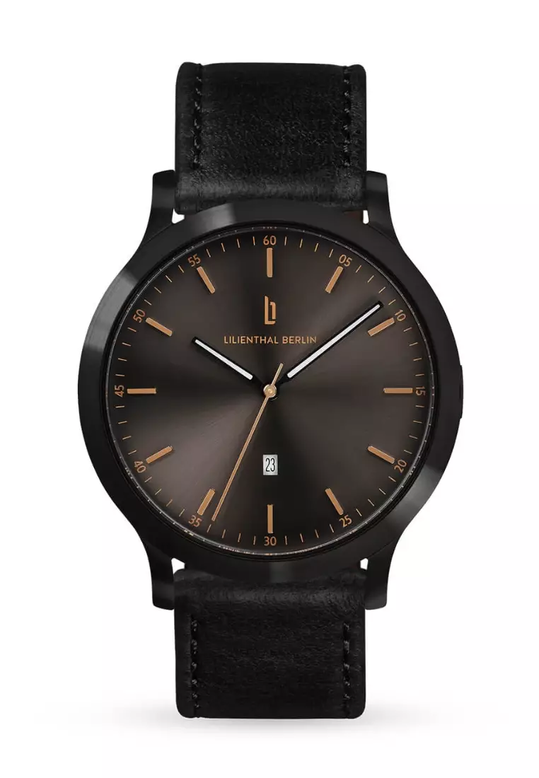 Huxley Black Bronze - Black Leather Strap
