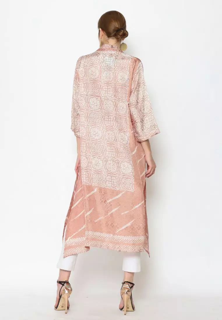 Rinjanie Batik - Outer Tunik Belah Caramel - Dress Outer Unik - Dress Batik Kekinian - Batik kawung - Megamendung - Batik Parang - Batik Fit Hijab dan Non hijab - TUBL - CR