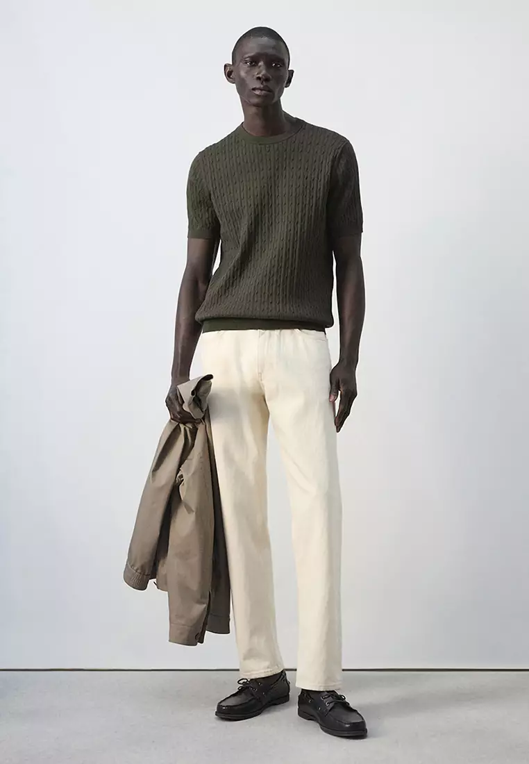 Cable Knit T-Shirt 100% Cotton