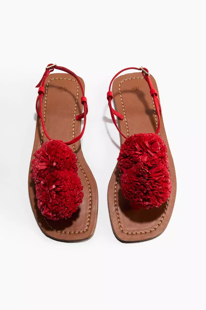 Appliquéd strappy sandals