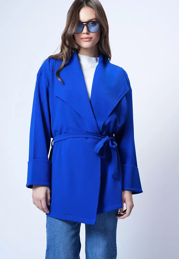 Shawl Collar Textured Jacket