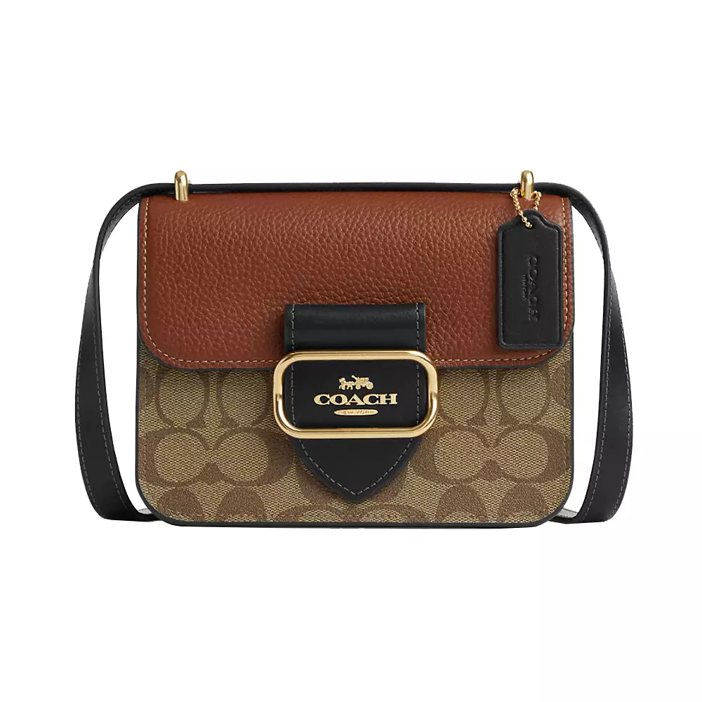 Jual Coach Coach Square Crossbody In Colorblock Signature Canvas Khaki Multi Original