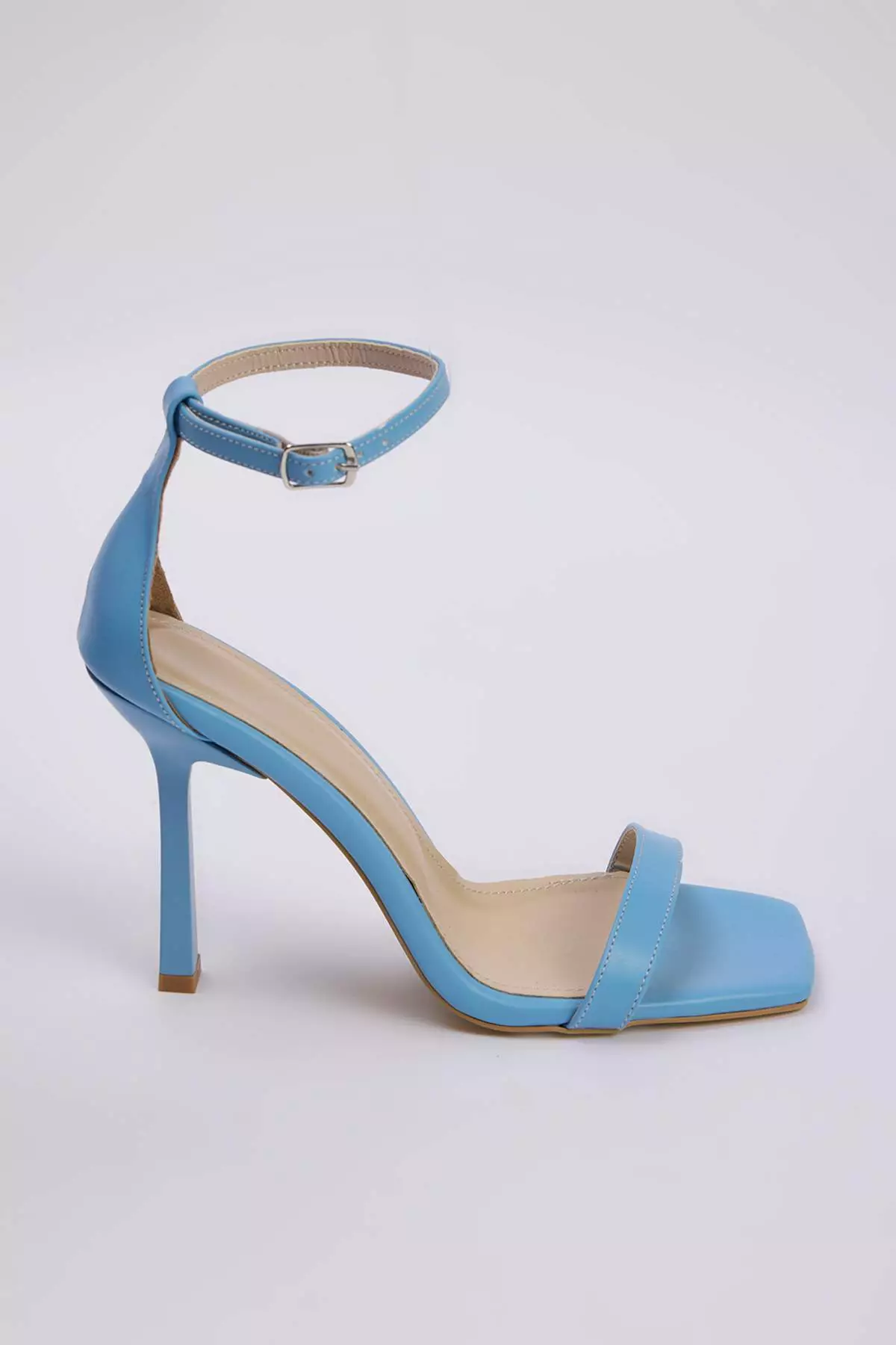 Baby Blue Ankle Strap Women's Thin Heeled Shoes Takss25To00097