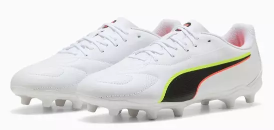 PUMA King 20 Play Fg/Ag Jr 10873501 - Sepatu Bola Anak (Putih)