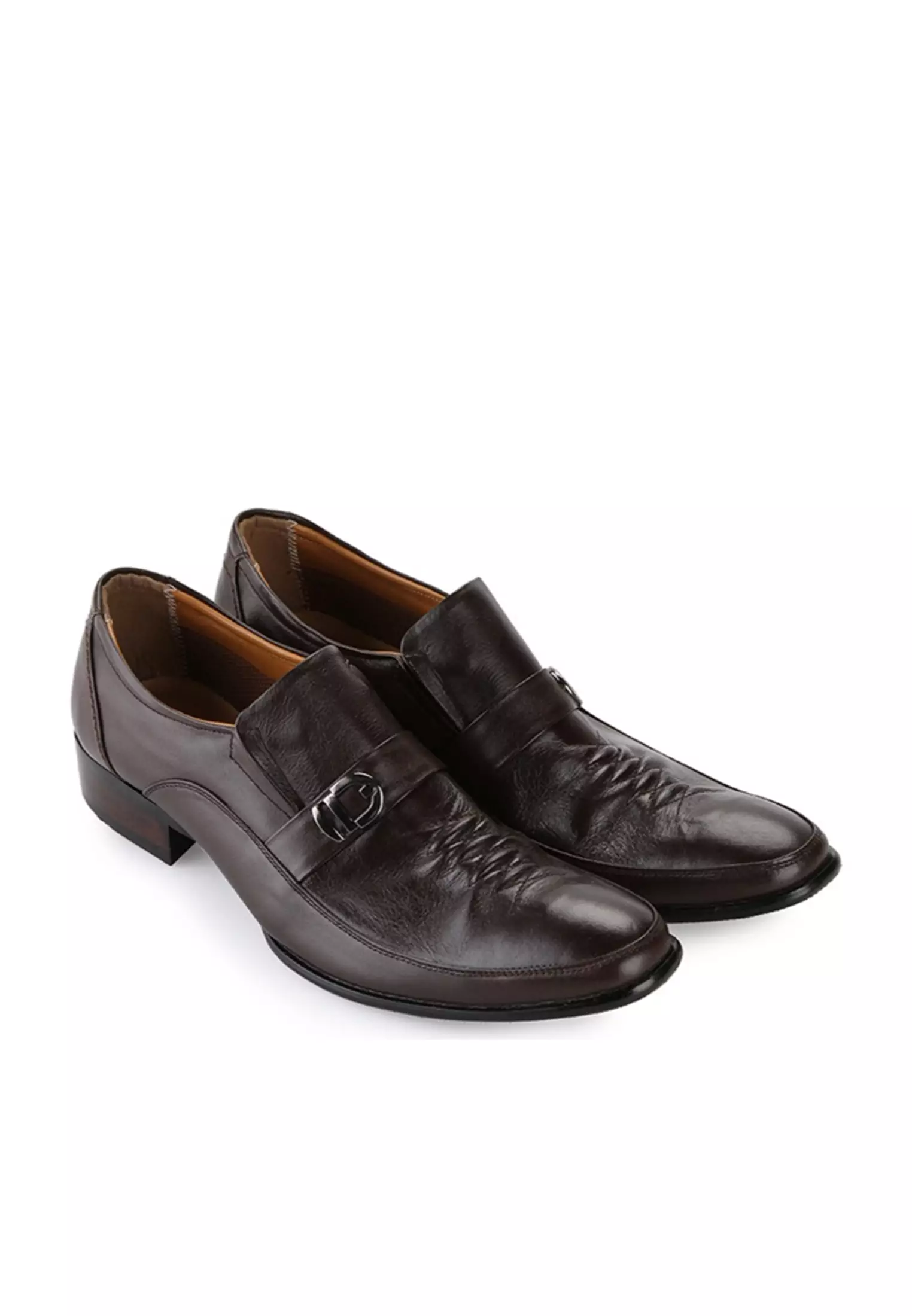 Justin Sepatu Kantor Pria Slip On Pantofel Kulit Full Grain