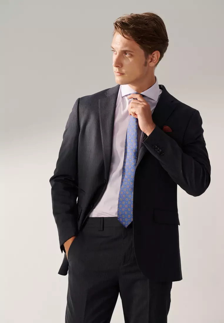 Purple Textured Slim Shirt