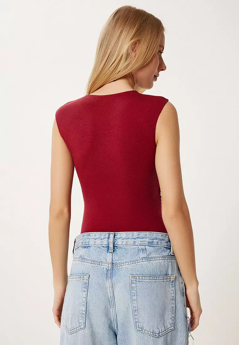Gather Detailed Sleeveless Bodysuit