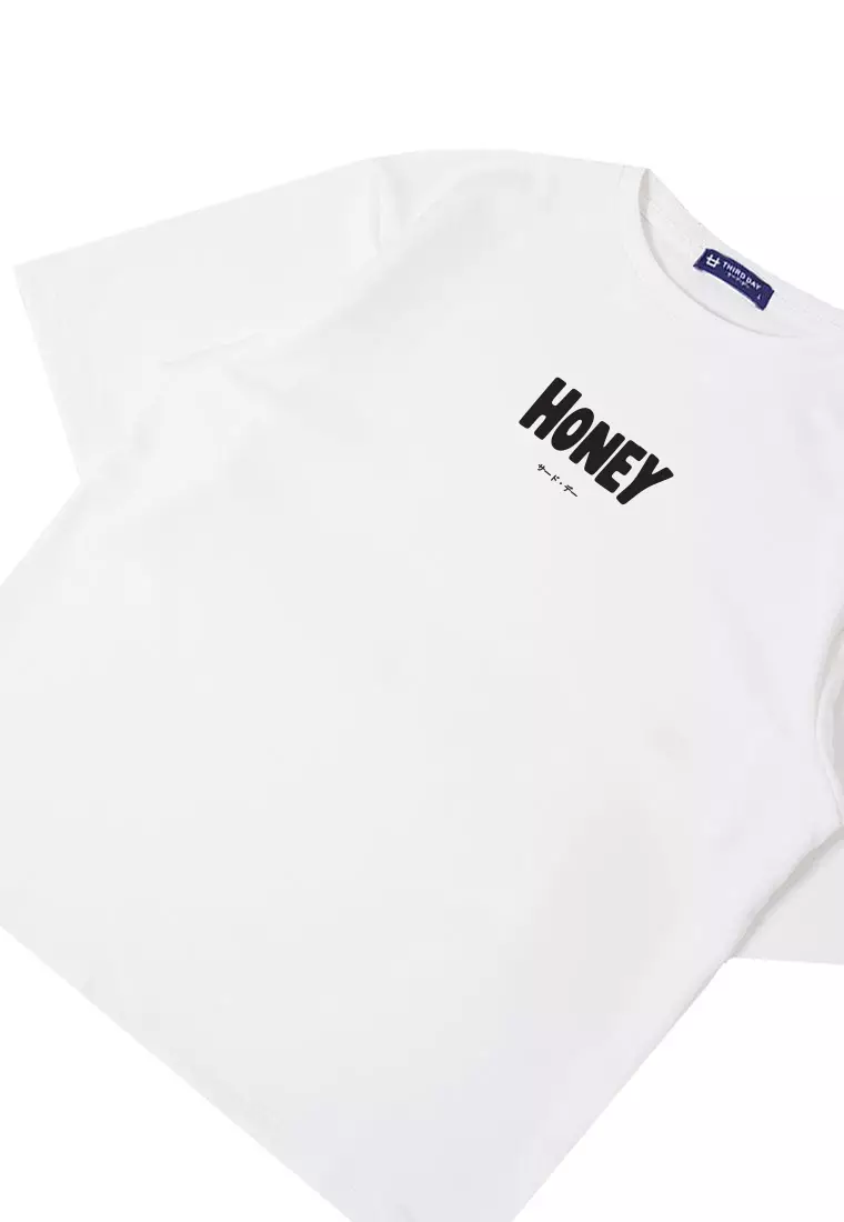 MTU41 kaos couple keren oversize scuba "honey-salt" putih