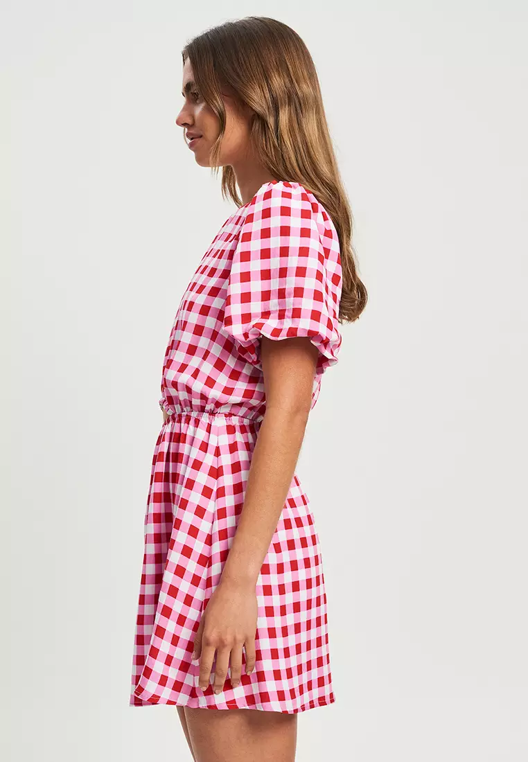 Red hot sale gingham dress