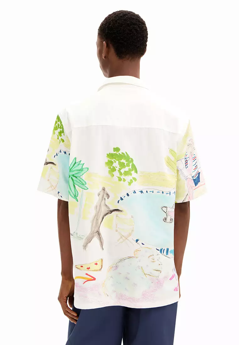 Desigual Man Watercolor print shirt.